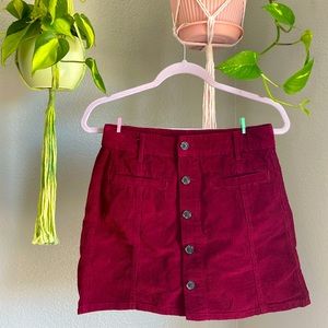 American Eagle Outfitters | High Waisted Skirt | Corduroy | Burgundy | Size: 4
